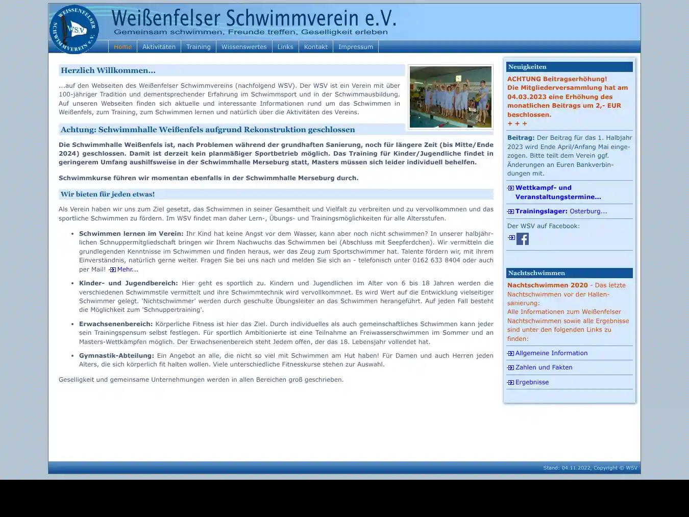 Veranstalterhomepage - http://www.weissenfelser-schwimmverein.de