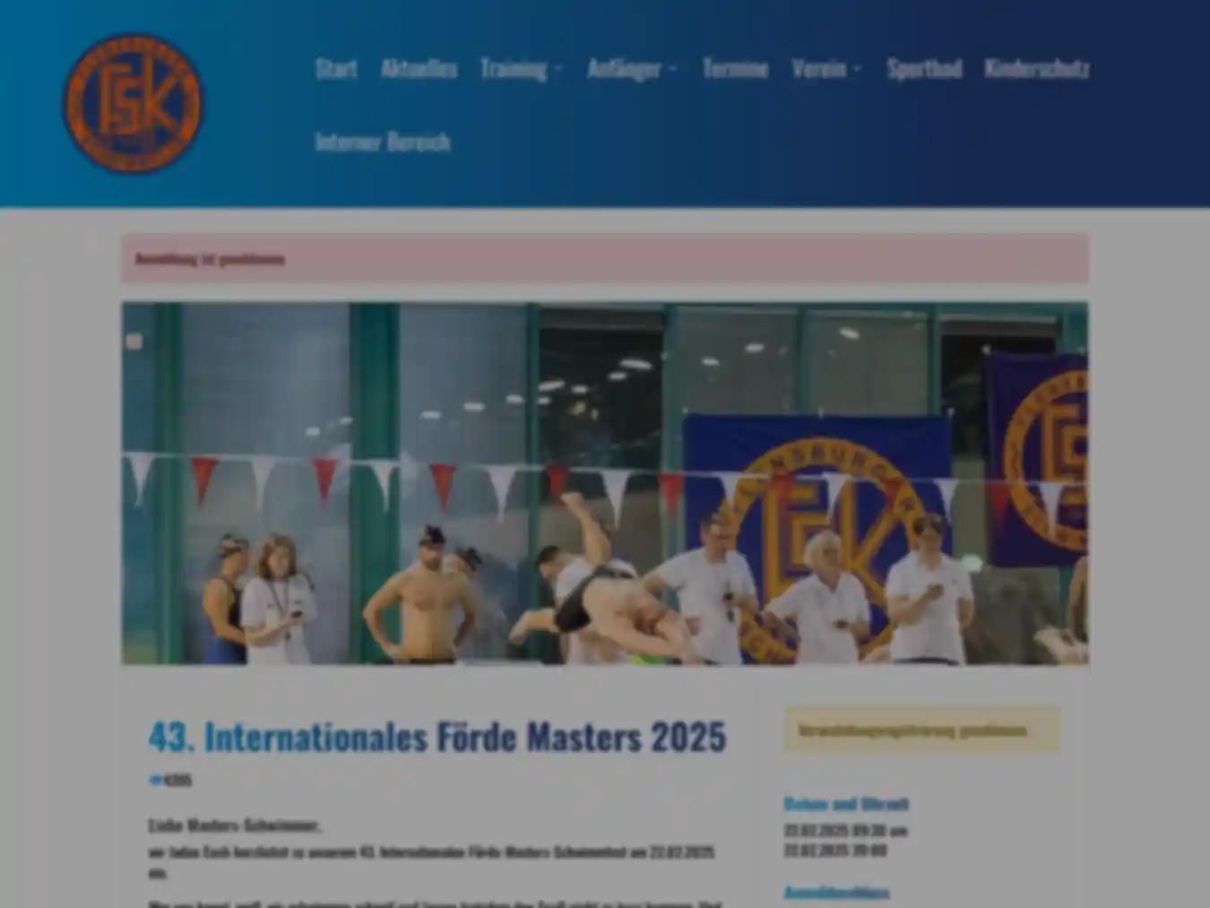 Veranstalterhomepage - https://flensburger-schwimmklub.de/veranstaltung/43-internationales-foerde-masters-2025/
