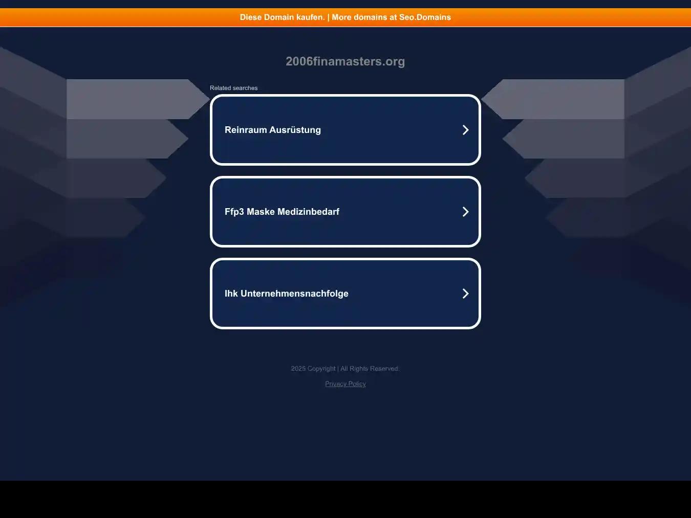 Veranstalterhomepage - http://www.2006finamasters.org/